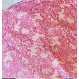 100% Gauze Cotton, Soft to the Touch, Blanket Cover, 57.1 x 80.6 inches (145 x 205 cm) (Paisley, Cherry Pink)