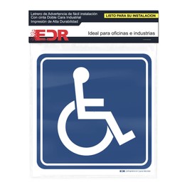EDR Letrero señalamiento indicativo personas con capacidades diferentes, Acrílico, 20 cm x 20 cm, Accesibilidad