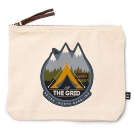 Lantern Press Boone, North Carolina, Discover, Off The Grid, Tent, 100% Cotton Zipper Pouch, Travel Accessory, Go Bag