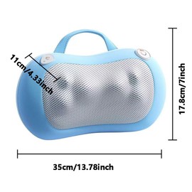 TREATLIFE HOME Heated Deep Tissue Massage Pillow for Back and Neck Relief, Ergonomic Design, 3D Kneading, Baby Blue