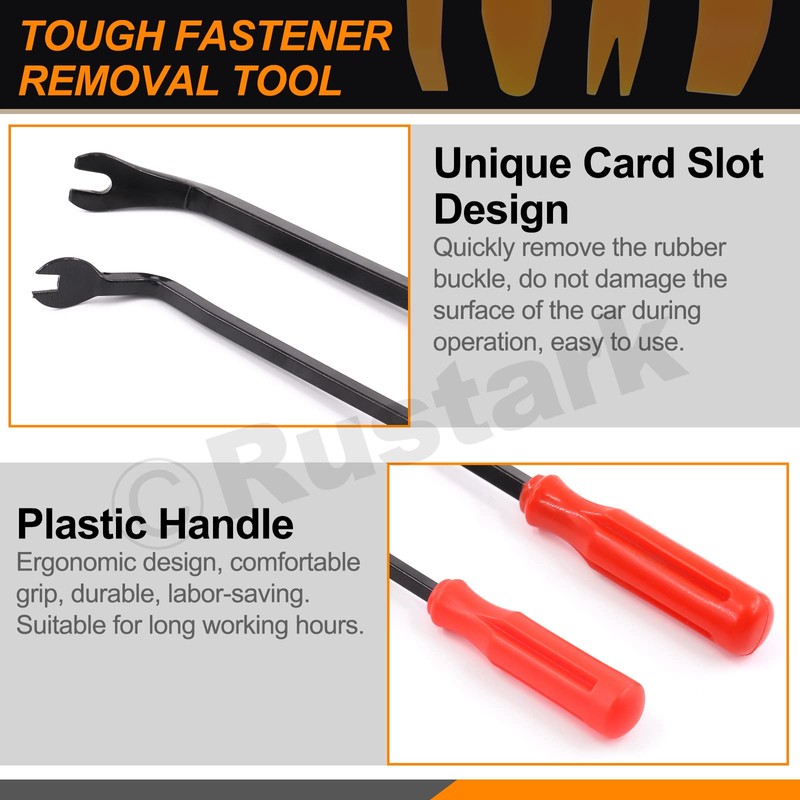 Rustark 7Pcs Auto Car Trim Removal Tool Kit with Clip