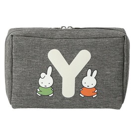 Miffy 30601204 Pouch Female Initial 30601204D Initial Y Gray [D] Approx. Width 6.5 x Height 4.3 x Depth 2.0 inches (16.5 x 11 x 5 cm), Initial Y Gray [D]