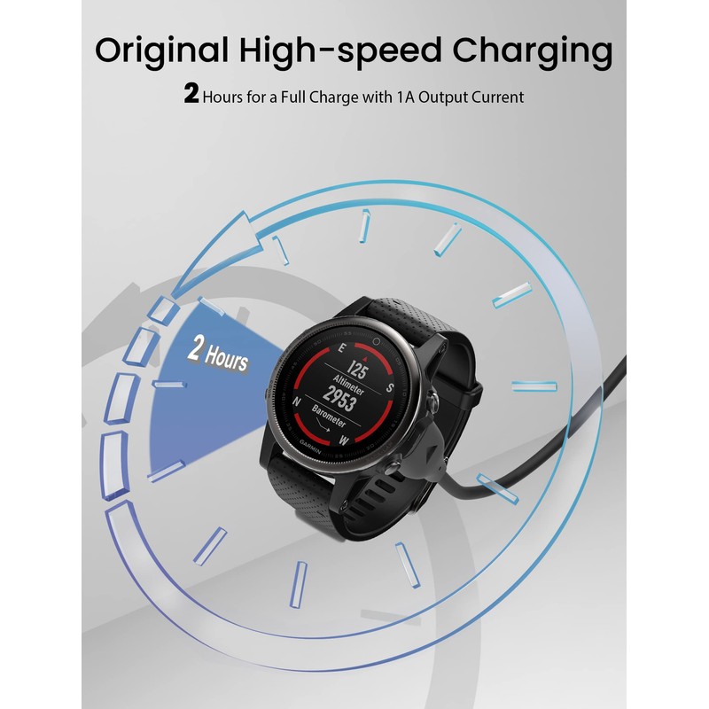 Sinoacc Charger for Garmin Watch Charging Cable for Fenix 8