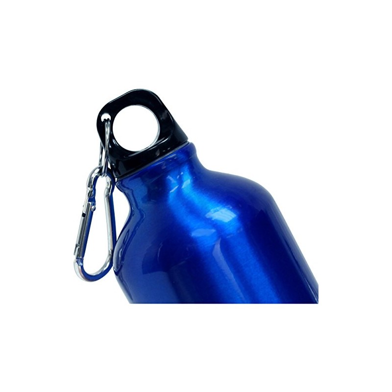 Aluminium Drinking Water Bottle with Screw cap and Carabiner, 400ml