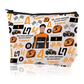 Cosmetic Bag for Racing Fans Racing Game Gifts Ok What Damage Do You Have Talent Makeup Bag for Farewell Thank You Gifts Portable Toiletry Bag Women for Travel Everyday Life, White, cosmetic bag for