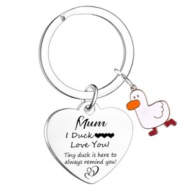 Waeceip Funny Birthday Gifts for Mum I Duck Love You Mum Keychain Gifts Cute Duck Keychain Gift Keychain Set Gifts For Mum