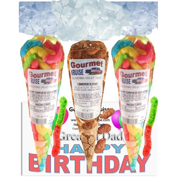 Greatest Dad Happy Birthday Series Bright Sour Worms And Almonds