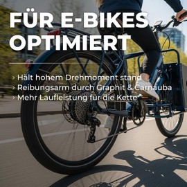 OH3 Fitgadgets eBike Chain Wax 120 ml, PTFE-Free with Carnauba Wax & Graphite, Optimised for eBikes with High Torque, Also for MTB, Gravel & Road Bike, Reduces Friction & Wear, Made in Germany