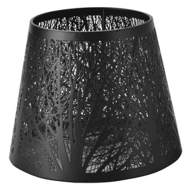 Caoruiy Small Lamp Shade,Barrel Metal Lampshade with Pattern of for Table Chandelier Wall Lamp Black