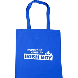 Hippowarehouse Everyone loves an irish boy Saint Patrick's Day Tote Shopping Gym Beach Bag 42cm x38cm, 10 litres