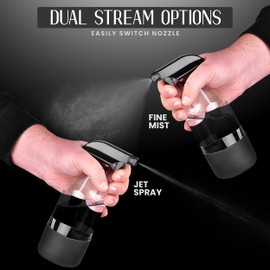 LIQVAL 16oz Empty Glass Spray Bottle with Silicone Sleeve Protection - Refillable Containers for Cleaning Solutions, Essential Oils, Misting Plants - Including 2 Sprayers (Clear, 1 PACK)