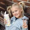 GOPPUS 420ml/14oz Kids Insulated Water Bottle with Straw Cute Double