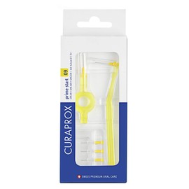Curaprox, interdental Brush Set CPS 09 Prime Start, Starter Set with 5 Brushes, 2 Different Holders, 4 mm Effectiveness, Yellow