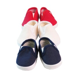 American Fashion World Red White and Blue Canvas Slip-Ons for 18-Inch Dolls | 3 Pack | Premium Quality & Trendy Design | Dolls Shoes | Shoe Fashion for Dolls for Popular Brands