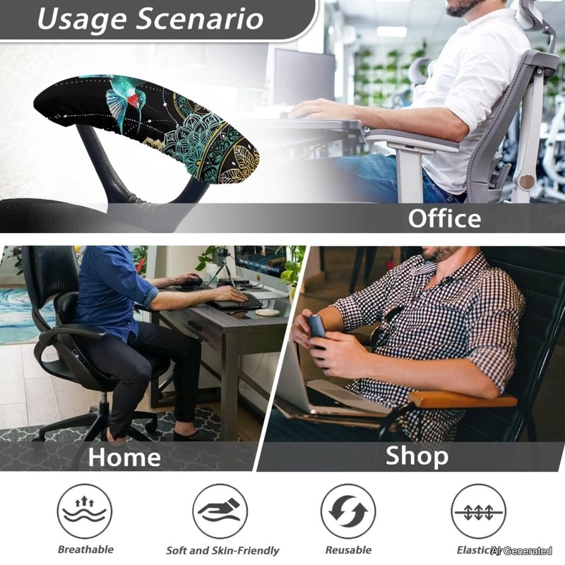 Wanzuoeng - Juego de 2 fundas para reposabrazos para silla
