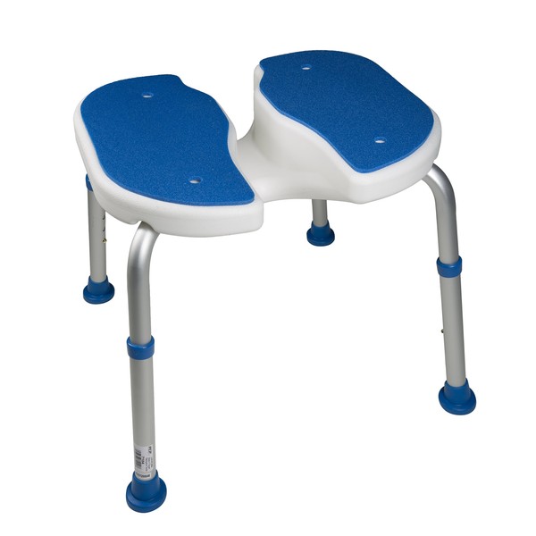 PCP Padded Bath Safety Seat with Hygienic Cutout, White/Blue
