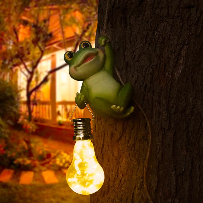 Juliahestia Solar Light Outdoor Frog Garden Decor Hanging Figurines Animals