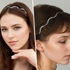 PKRFCJ Silver Headbands for Women 6 PCS,Metal Headband,Wavy Headband Non-slip,Trendy