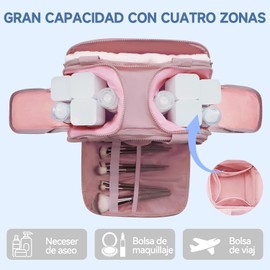 5 Pcs Neceser de Viaje, Bolsa de Aseo Impermeable para Mujer, Bolsa de Maquillaje, Organizador de Cosméticos Grande Capacidad, Ideal para Viajes y Accesorios, Esenciales, Artículos de Cambiador