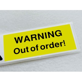 Out of Order Warning Pack of 5 Stickers Waterproof Outdoor Vinyl Sticker 150 x 45 mm
