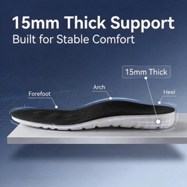 Ahigh Insoles Ideal for Sports and Everyday Use - Breathable, Shock-Absorbing Shoe Insoles against Sweaty Feet for Men and Women, Orthopaedic Insoles for Work Shoes and Ortho Care Size 39-40 Black