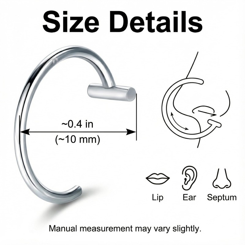 OUGOTHZ 16PCS Non Piercing Lip Rings Set, Fake Snake Bite