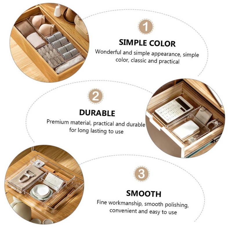 LABRIMP 6pcs Transparent Organizers for Home Storage Multi-purpose Tableware Holders