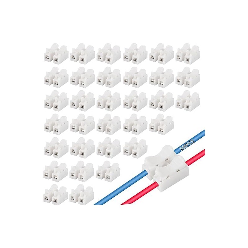 100PCS Push Quick Wire Cable Connector, 10A 220V 2 Pin