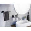 WENKO Turbo-Loc® Bivio Black Matt Towel Rail Aluminium Wall Holder