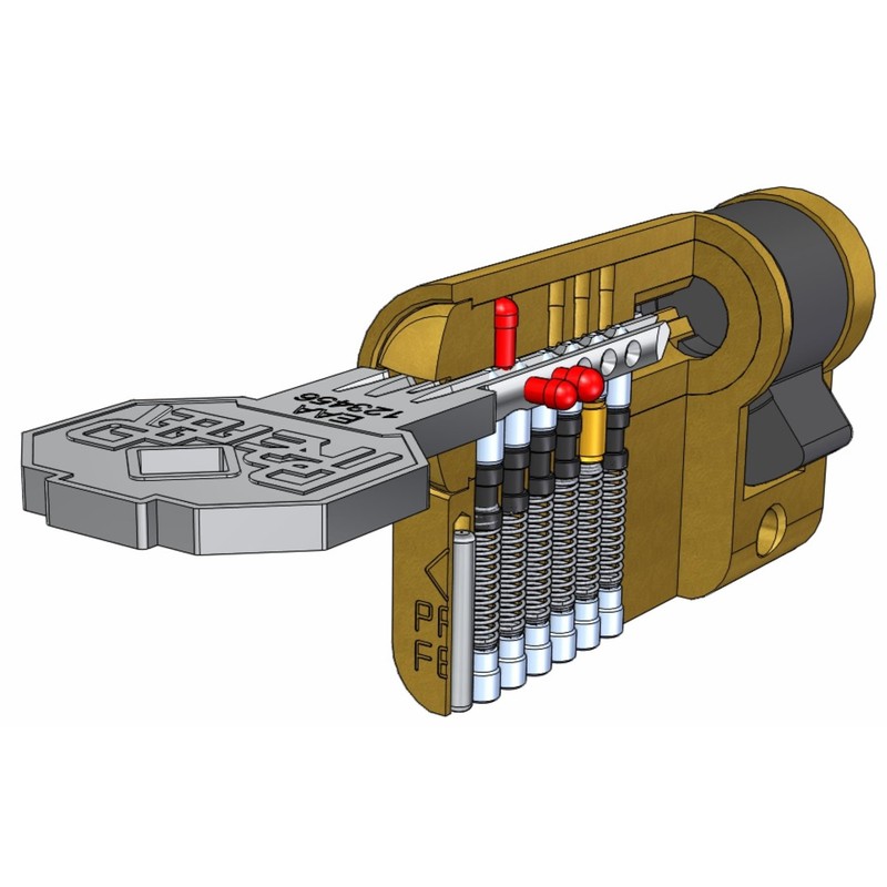 Swing lock / garage cylinder Euro profile 70 mm center