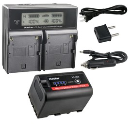 Kastar 1-Pack Battery and AC LCD Dual Fast Charger Compatible with Sony BP-U30 BP-U35 BP-U60 BP-U60T BP-U66 BP-U65 BP-U68 BP-U70 BP-U90 BP-U95 BP-U96 BP-U98 Battery, Sony BC-U1 BC-U2 BC-CU1 Charger