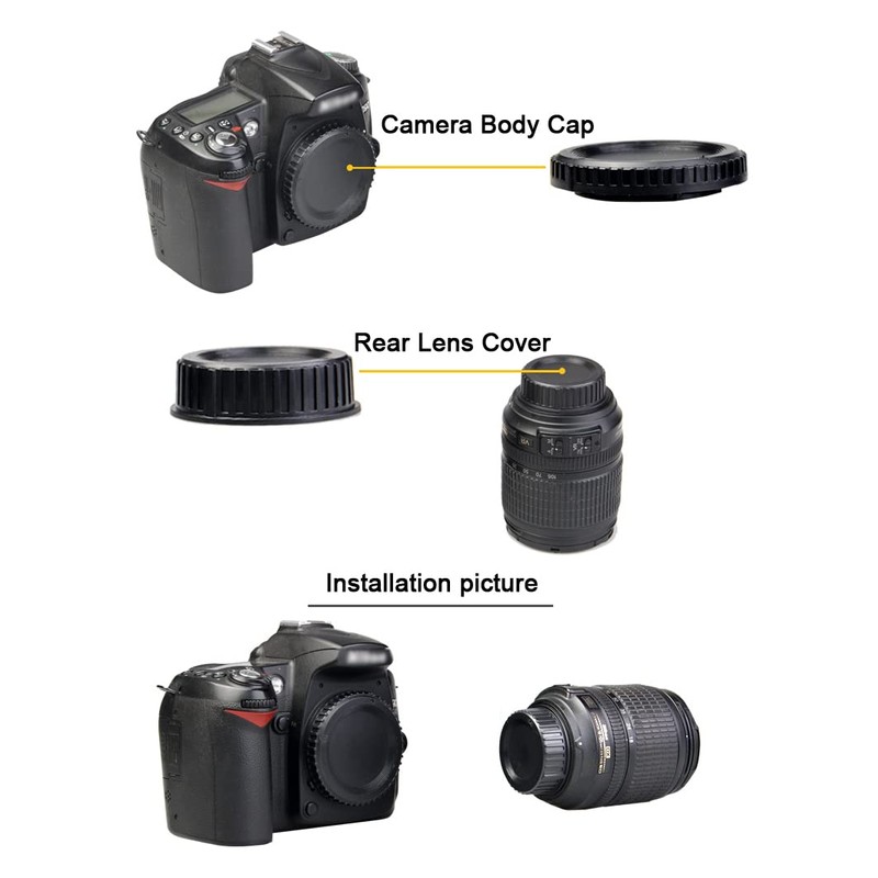 Camera Body Cap & Rear Lens Cover for Nikon D90