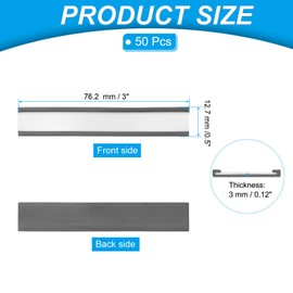 PATIKIL Magnetic Label Holder 3" x 0.5" with Paper Inserts, 50 Pcs C Channel Magnetic File Cabinet Labels Shelf Data Card Holder Signs for Metal Racks Shelves Whiteboard Tool Box