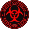 Zombie Outbreak Response Team Sticker 1.5" x 1.5" Red/Black