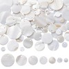 HOBBIESAY 84Pcs 7 Size Natural Shell Charms 8-25mm Flat Round