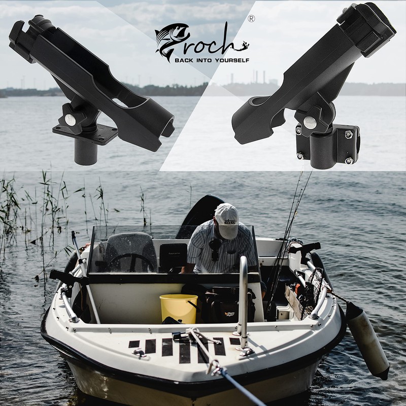 Croch 2 Pcs Adjustable Fishing Rod Holder for Boat and