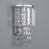 Pathson Modern K9 Crystal Wall Sconce Hardwired, Chrome Finish Wall