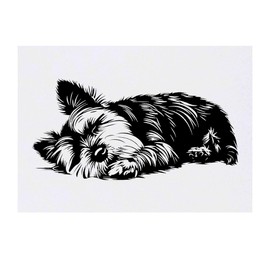 Azeeda 'Yorkshire Terrier schlafen' Temporäres Tattoo - Hautfreundlicher & Ungiftiger Abziehbild · Wasserfest (TO00083347)
