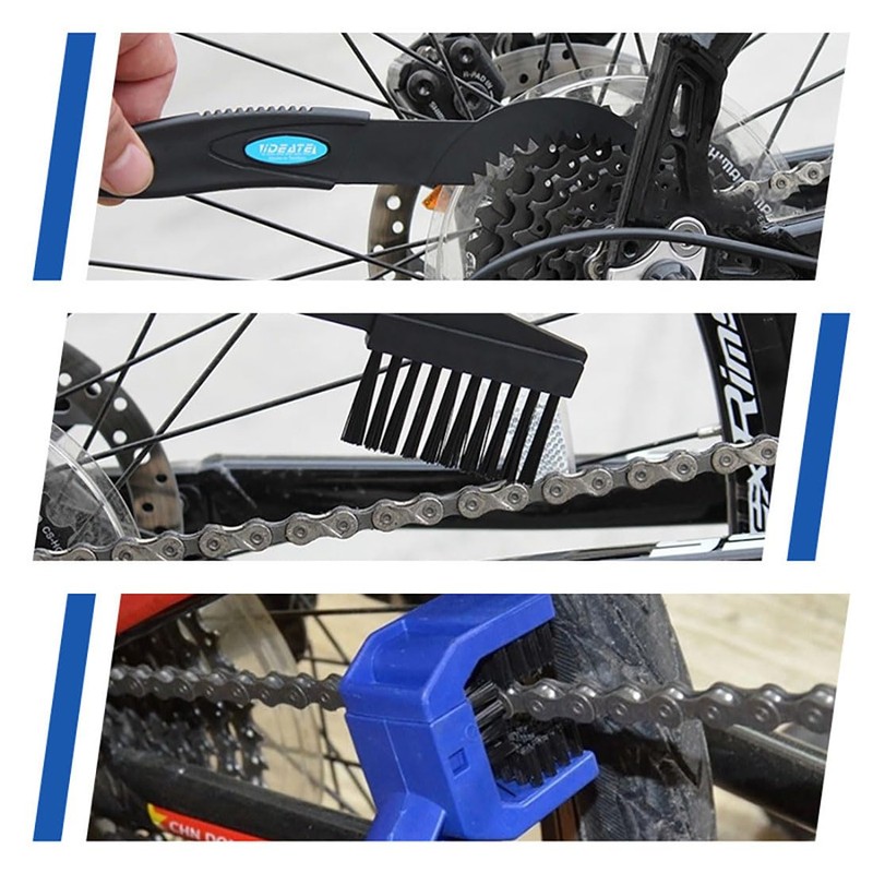 Chain Brush, Gear Cleaning Brush, Bicycle, Set of 4, Multifunctional,