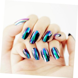 FOMIYES Press Nails Short Medium Length 24pcs Color Changing False Nails Diy Manicure Accessory