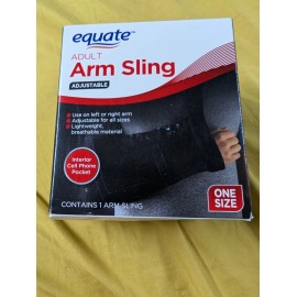 EQUATE arm sling adult size adjustable left or right arm black new