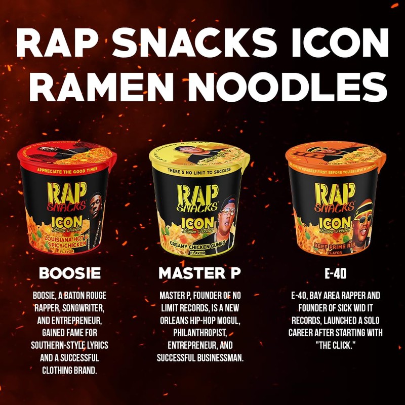 Rap Snacks Creamy Chicken Gumbo ICON Ramen Noodles Master P-Pack
