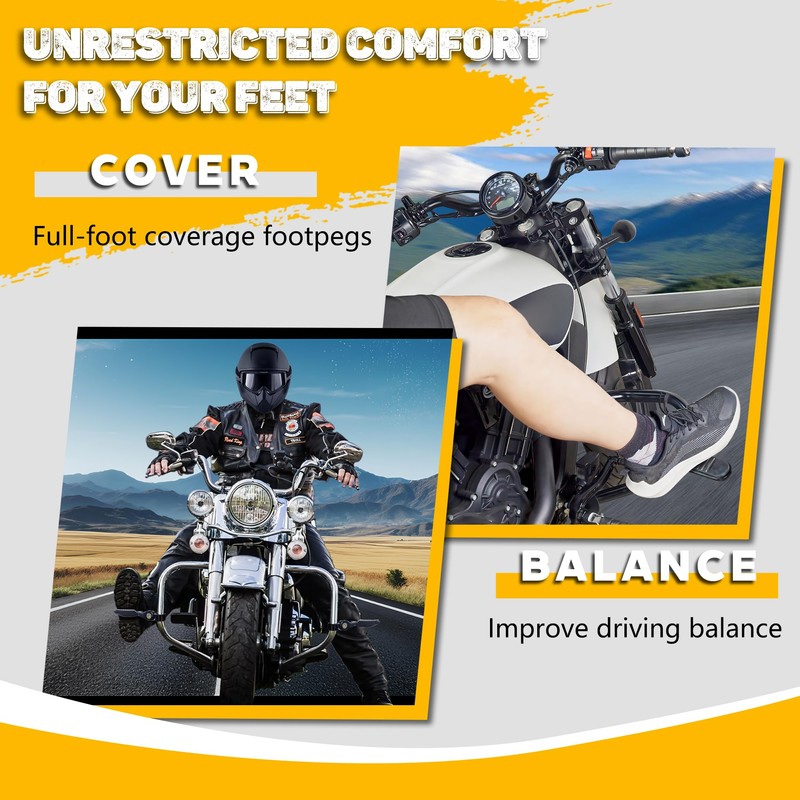 Sresk 1-1/4 in Highway Footpegs Long Angled Adjustable Highway Pegs