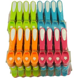 Laguelle 48 Clothes Pegs Made of Bi-Material, Extra Strong, Assorted Colours, 100% Recyclable, UV Protection and Gentle Protection for Laundry - Flower