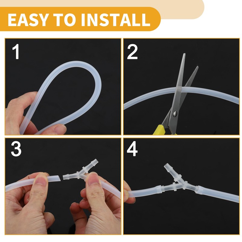 Partuto Vacuum Tubing Connector for Car Hose Tee Connector Nylon