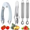 Boao 4 Pieces Strawberry Huller Tomato Corer Top Stem Remover