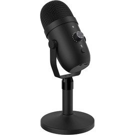Faunow Capacitor Microphone, USB, Unidirectional, PC Mute Button, Noise Reducing, Microphone Stand, LED Indication Light, Volume Control, Game Commentary, Skype, Home Work, Youtube Live Broadcasting,