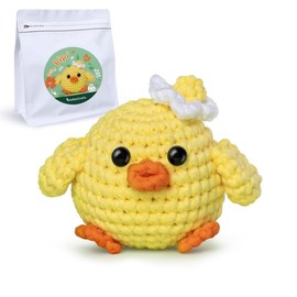 NestledCrafts Crochet Kit for Beginners Kids, Amigurumi Crochet Animal Kit, Easy Learn to Crochet with Step-by-Step Video Tutorials (PIPI)