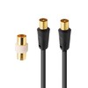 APM 408019 - TV Cable Male/Male 9.52mm + Female Adapter