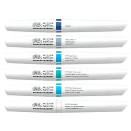 Winsor & Newton Pigment Marker - Blue (Pack of 6)